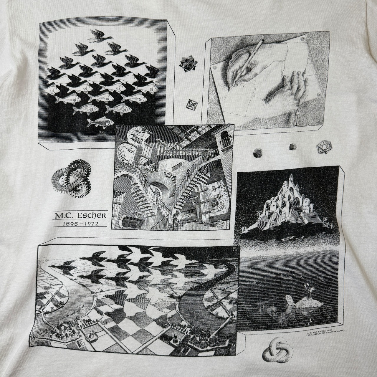 90's M.C.Escher "Multi" Printed T-Shirt USA ANDAZIA ART 90年代 エッシャー マルチプリント Tシャツ アメリカ ヴィンテージ ビンテージ だまし絵 アート TT2026-0001 - 3