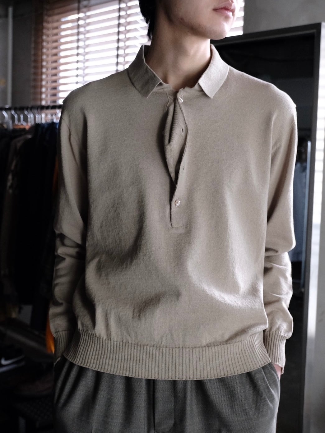 SOSHIOTSUKI】 DRAPED PLACKET POLO SHIRT | THE OUR