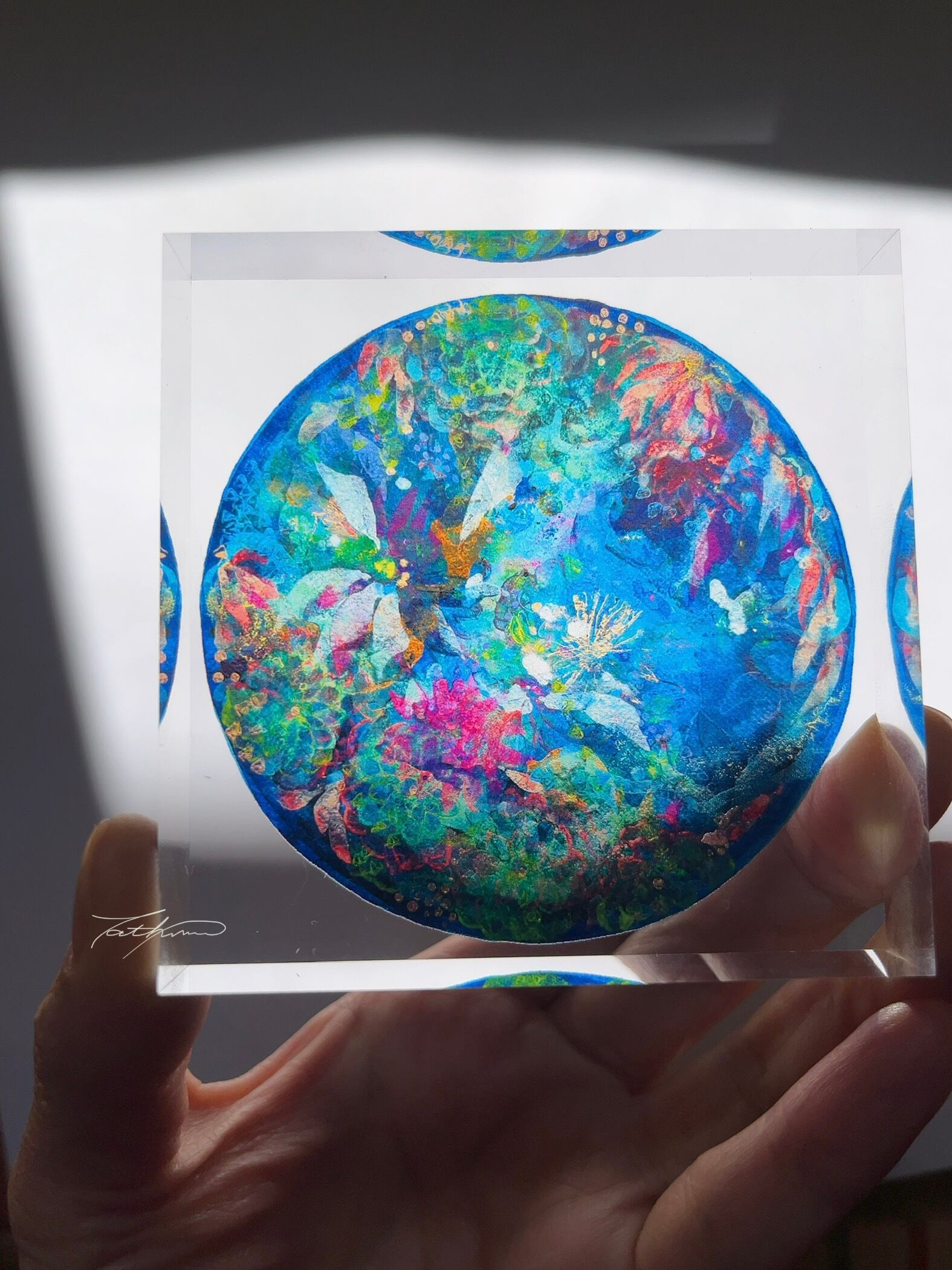 某有名芸能人手書きのアクリル絵　絵画　運が上がる 某有名芸能人手書きのアクリル絵 絵画 運が上がる 某有名芸能人手書き