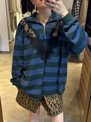 【26AW】push BUTTON プッシュボタン / トップス / LACE HALF ZIP UP