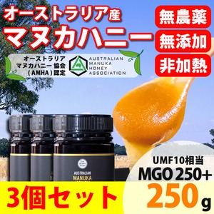 マヌカハニー マヌカはちみつ マヌカ蜂蜜 MGO250+２５０ｇ3個セット