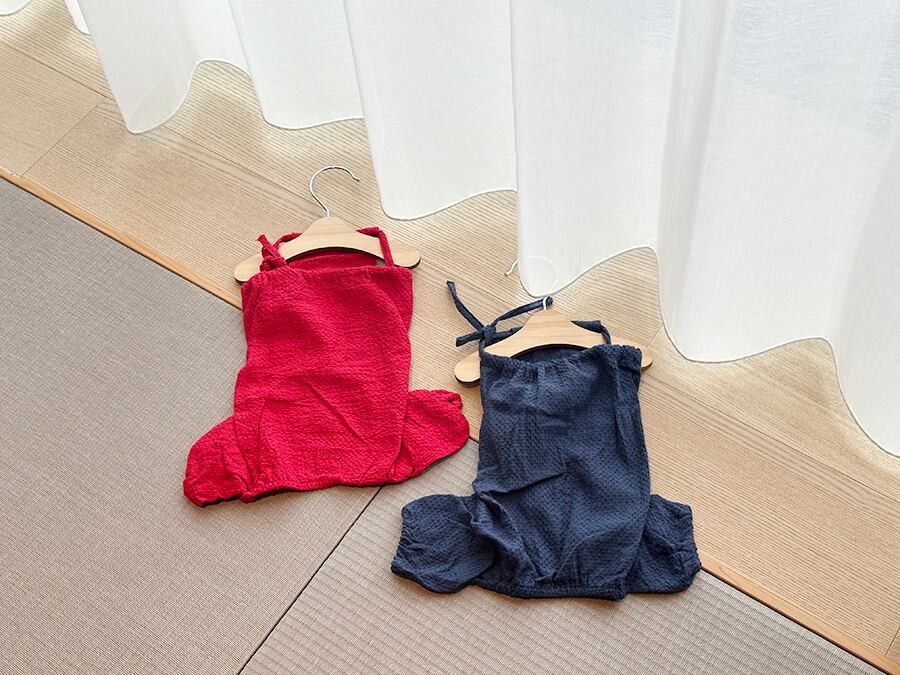 vienna romper S ~ XL 2color / 犬服 オールインワン 韓国犬服 ドッグウェア ロンパース ふんわり ボリューム感 ゆったり 袖なし つなぎ 小型犬中型犬 無地 シンプル