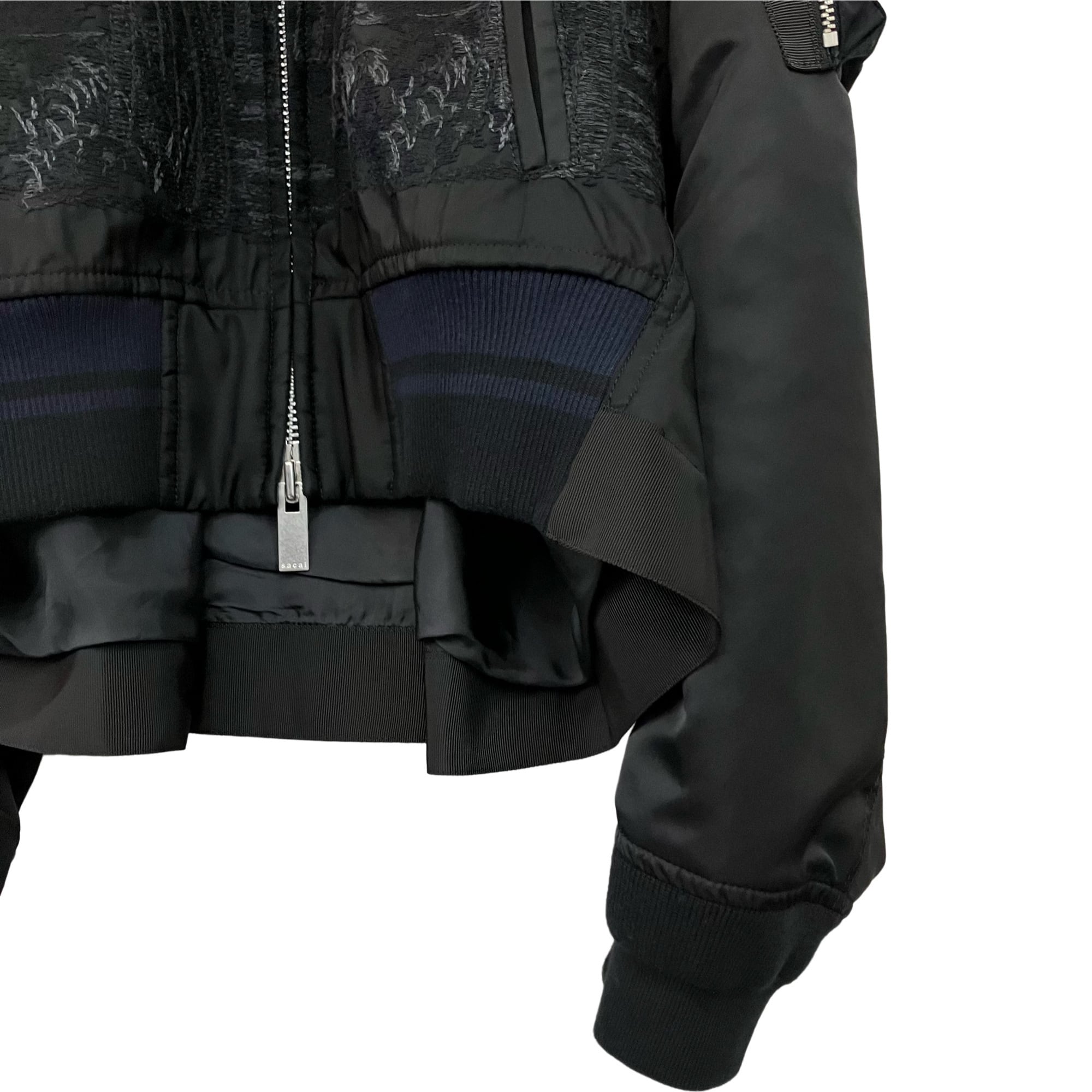 美品 20SS sacai × SUN SURF embroidery flare silhouette short zip