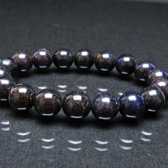 ブラックオパール ブレスレット 11mm 一点物 111-37911