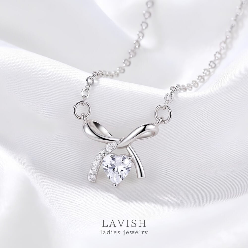 ハートリボン ネックレス ｜ 上品 レディース | LAVISH