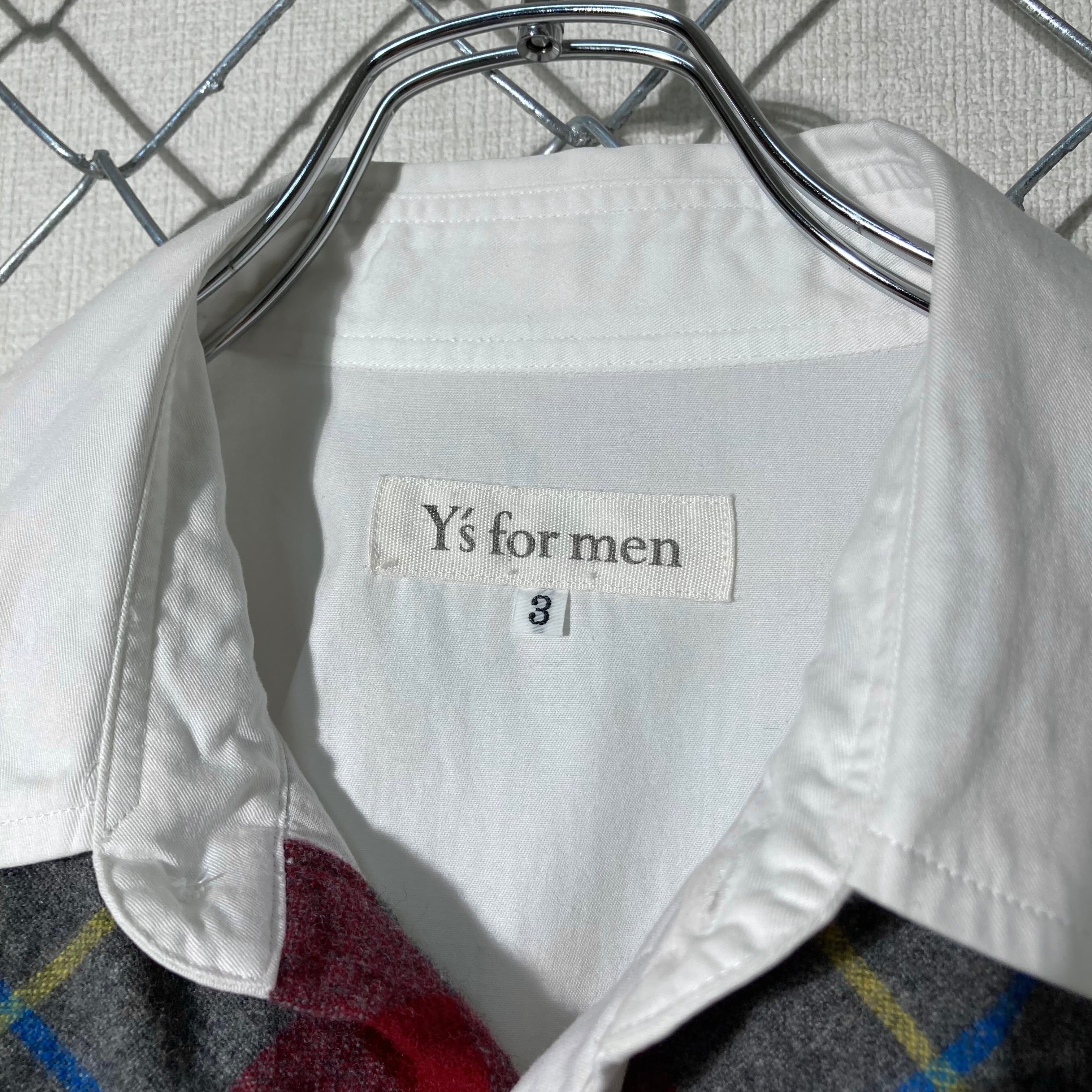 Y's for men ワイズフォーメン 90's チェック切替 長袖シャツ 3サイズ