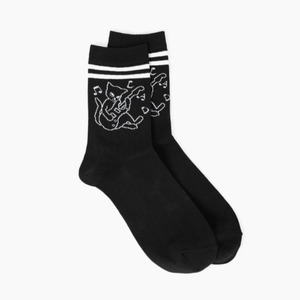 LAD MUSICIAN【ラッドミュージシャン】GUITAR CAT RIB SOCKS ( ITEM NO:2126-918 BLACK × WHITE /25 )