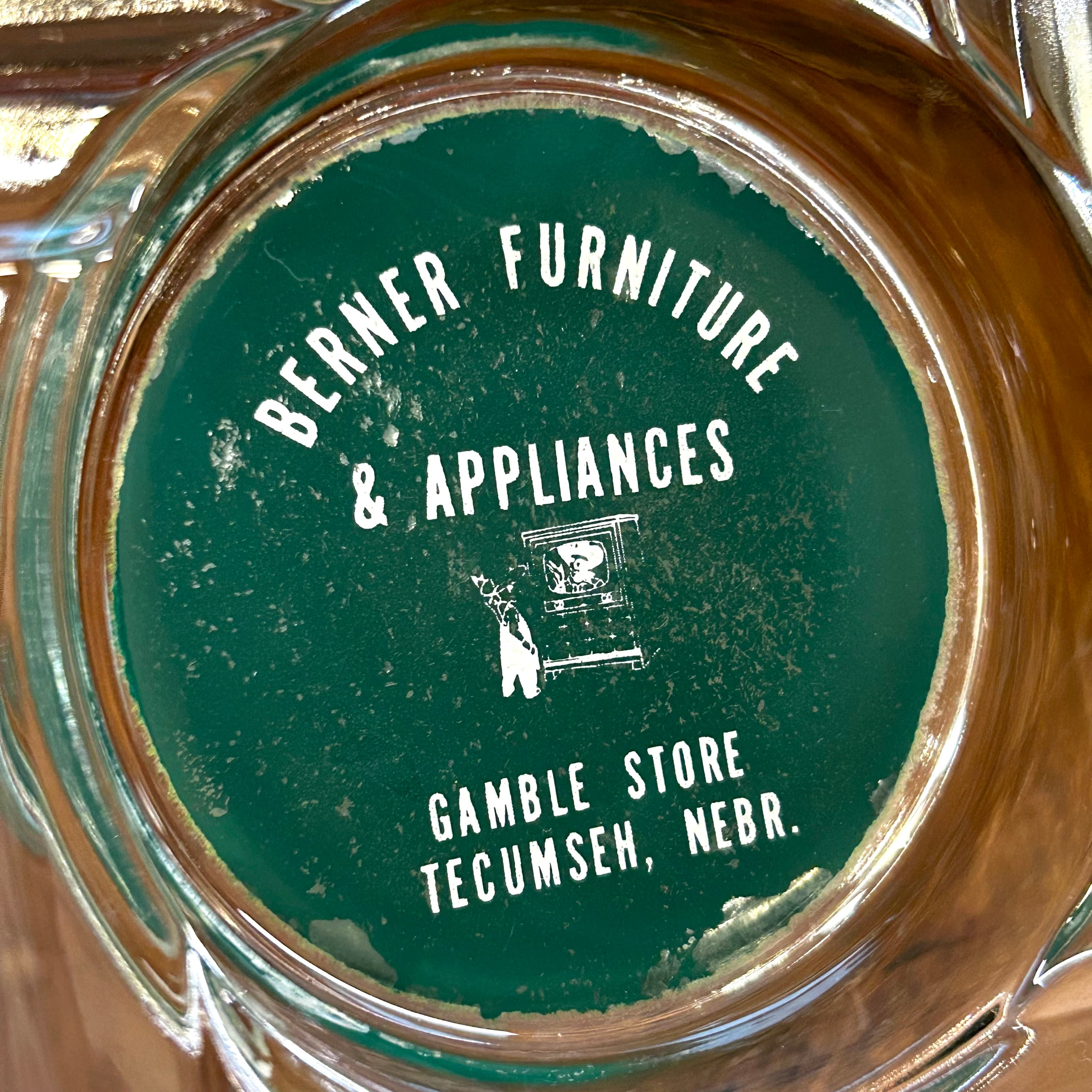 VINTAGE BERNER FURNITURE & APPLIANCES GAMBLE STORE ガラス アッシュ