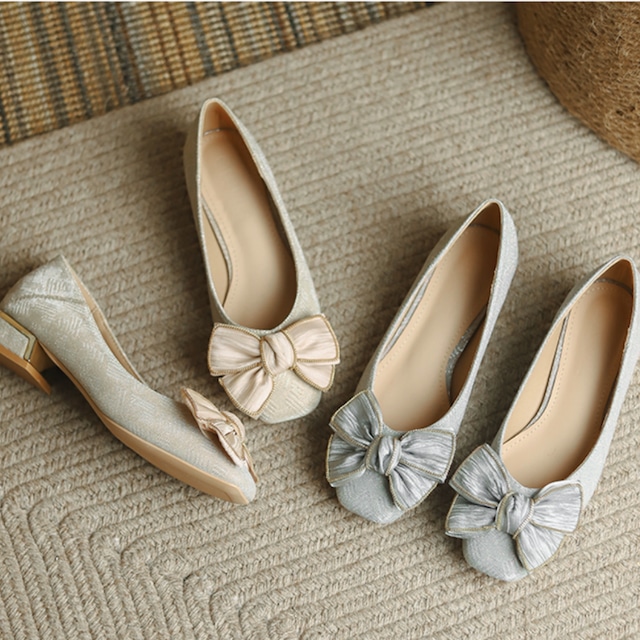 LOW HEEL RIBBON PUMPS　21.5-26.5㎝