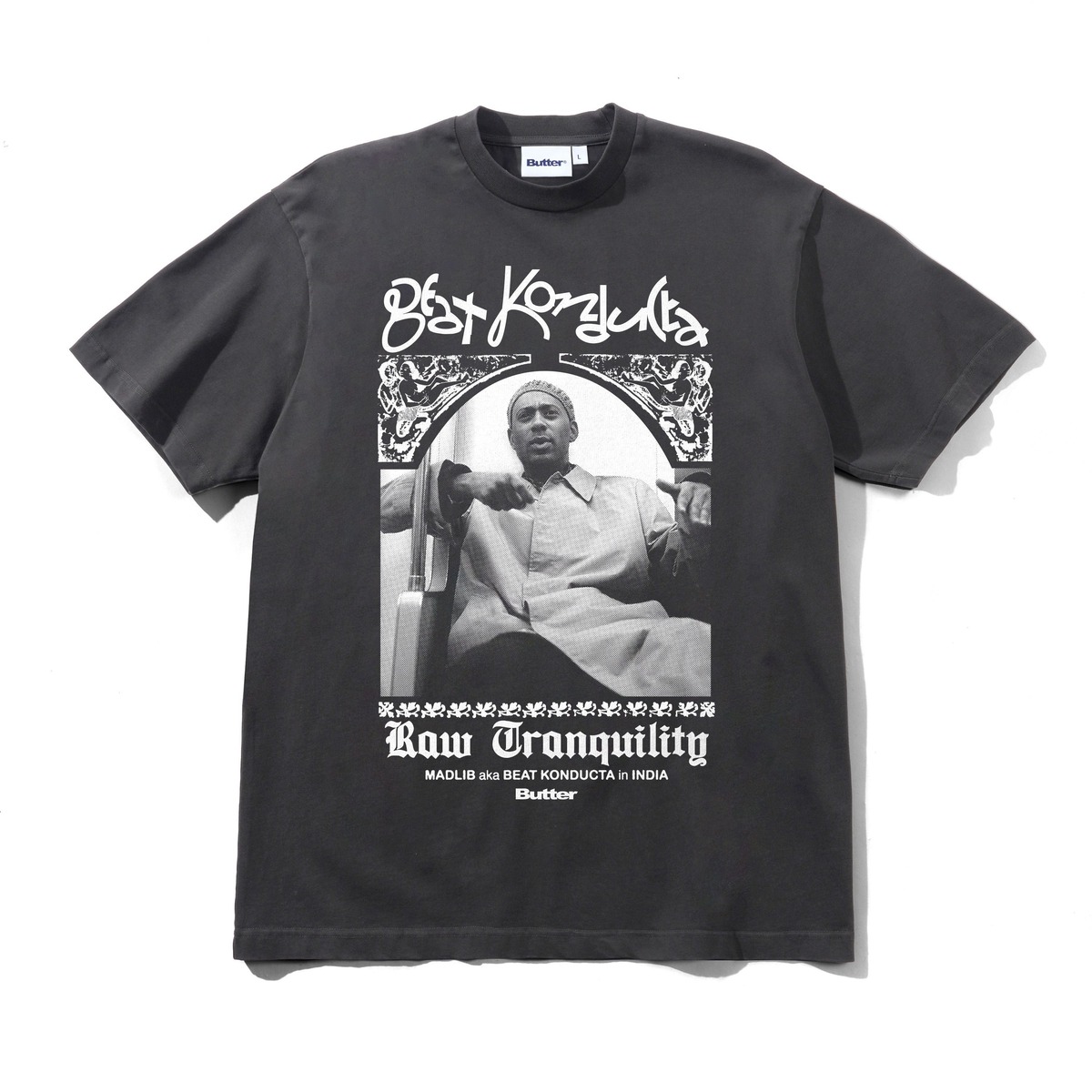 BUTTERGOODS × MADLIB INDIA TEE WASHED BLACK | 8 Times Corner Store
