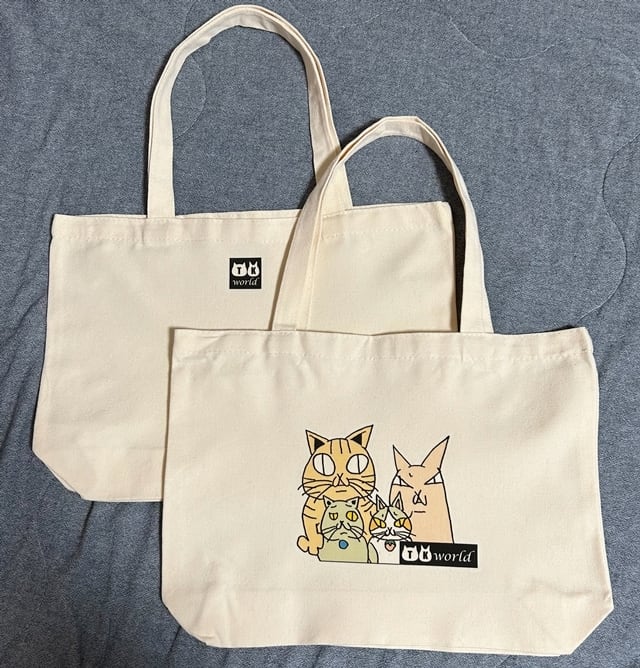 TKねこファミリー☆tokotokoマチありトートバッグ | TKworld~ねこの