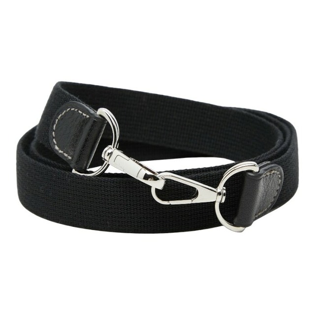 エルメス ショルダーストラップ ブラック キャンバス レザー レディース HERMES 【中古】