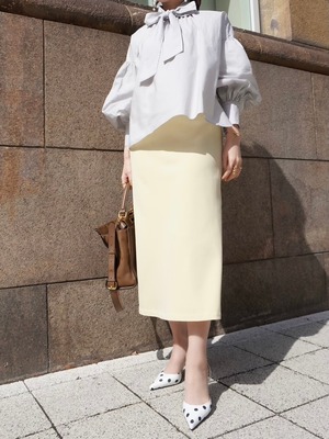 strech color skirt / lemon yellow  5/13 21:00 ～ 再販 (即納)