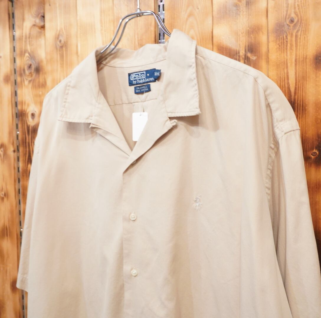 90s ralphlauren caldwell コットン オープンカラーシャツ XXL