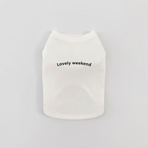 Lovely weekendノースリーブTシャツSSS〜S(オフホワイト)