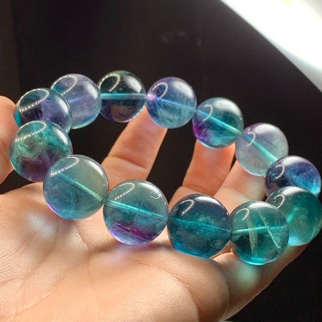 希少な大玉！前後約17.5~18mm 大玉フローライト ブレスレット
