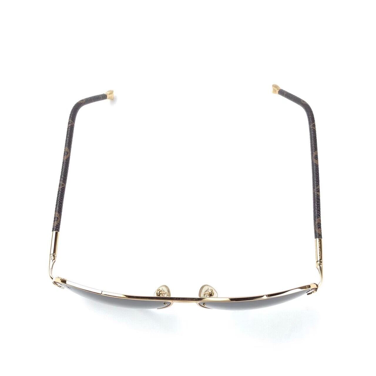 T02-k014 LOUIS VUITTON ルイヴィトン プティ ヴィオラパイロット サングラス ブラウン/ゴールド Z0571U Louis Vuitton Goldtone Metal Frame Monogram Canvas Petite Viola