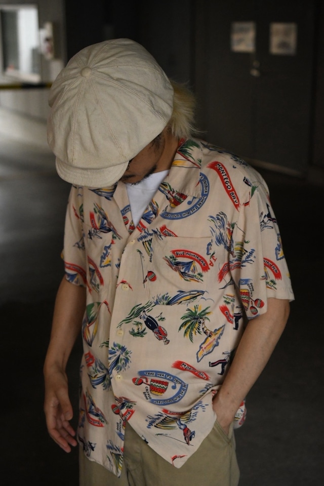 OK/50-60's "unknown" rayon hawaian shirt