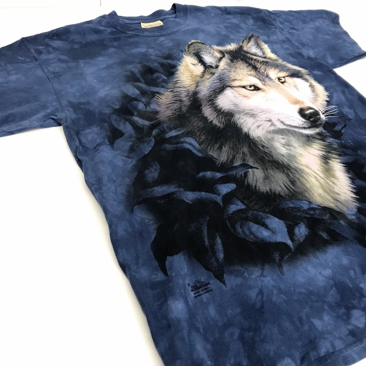 ザ マウンテン00年代 WOLF 狼 アートアニマルプリントTシャツ タイダイ