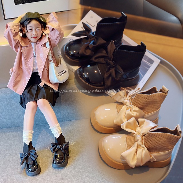 【14㎝-22㎝】ブーツ　ショート　ソックス　履きやすい靴　女の子　シューズ　韓国版 カジュアル　子供靴　キッズ靴　