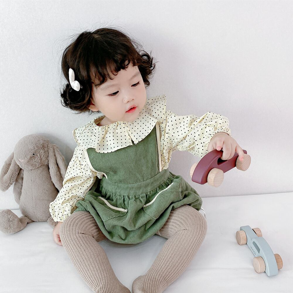 オータムオーバーオール コーデュロイワンピーススタイルシャツ ロンパース オールインワン 秋物 超面白いベビーショップ10756817467