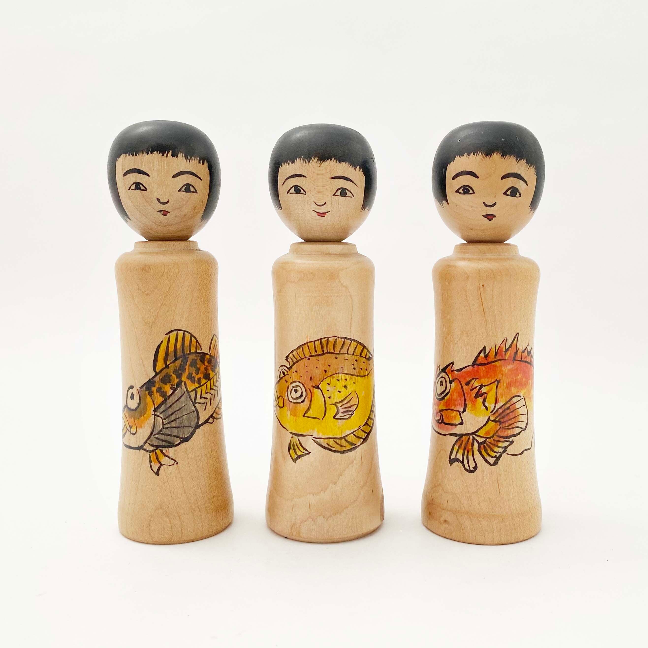 魚柄こけし(津軽系 / 長谷川健三工人)