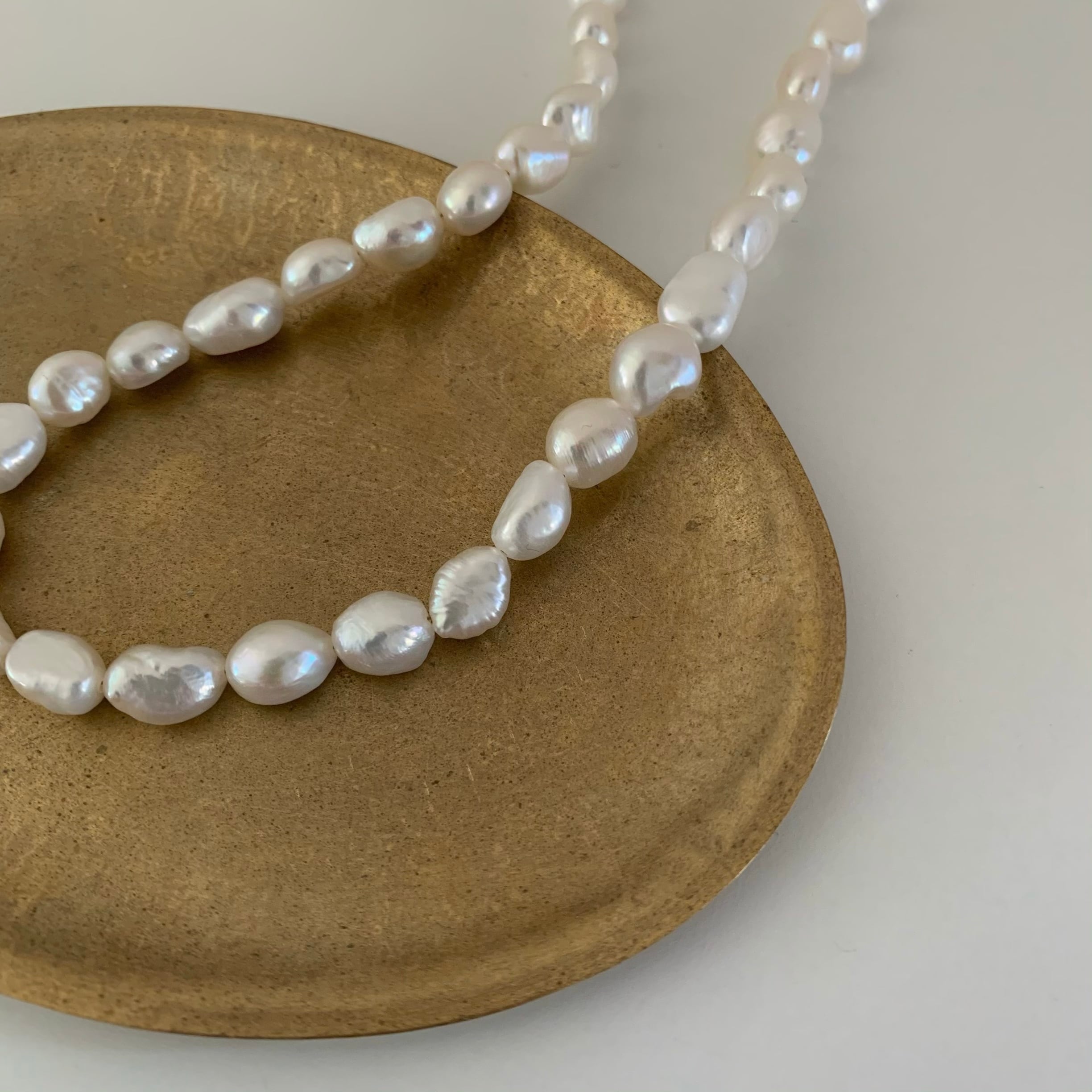 14kgf⌘mini pearl×baroque pearl necklace