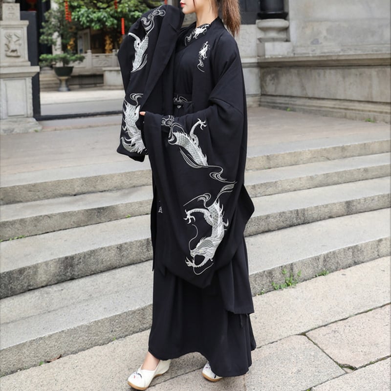 即納Mサイズ チャイナ風 セットアップ ユニセックス レトロ ドラゴン