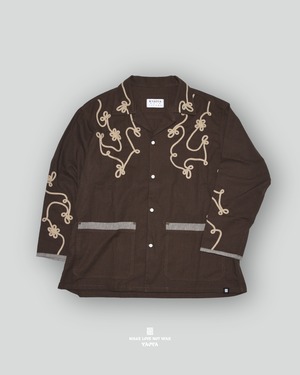 15 BROWN X BEIGE FLOWER COVERALLS