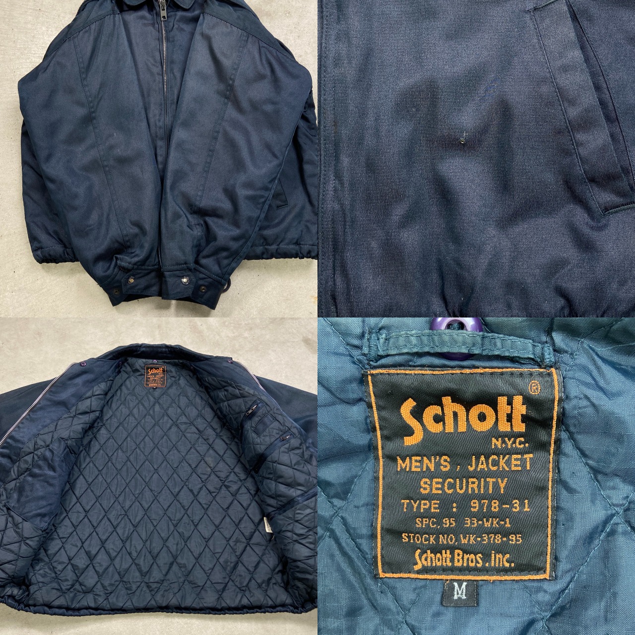 90年代 Schott ショット セキュリティージャケット TYPE: 978-31 