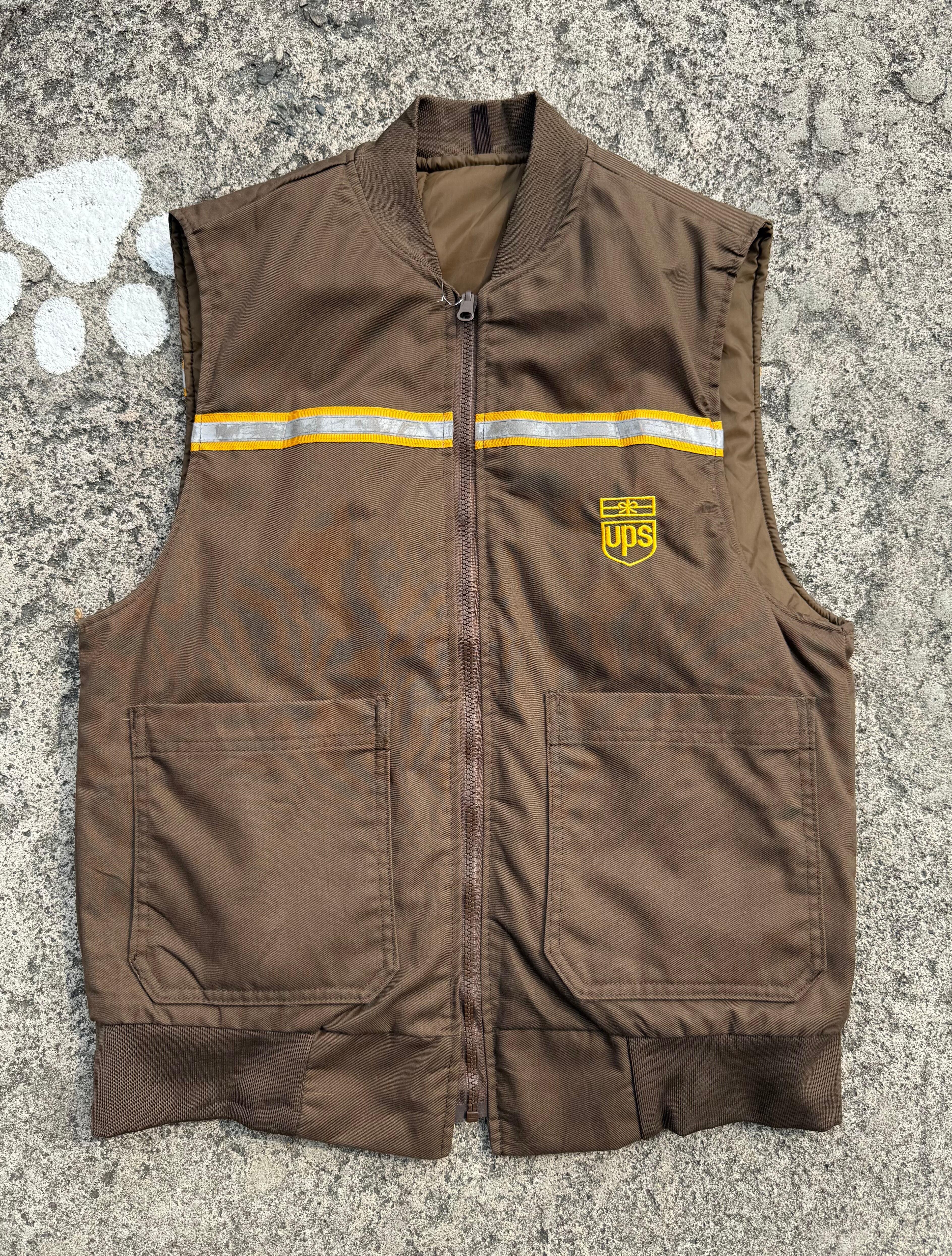 Eddie Bauer エディーバウアー キルティングベスト メンズXL 古着 茶色