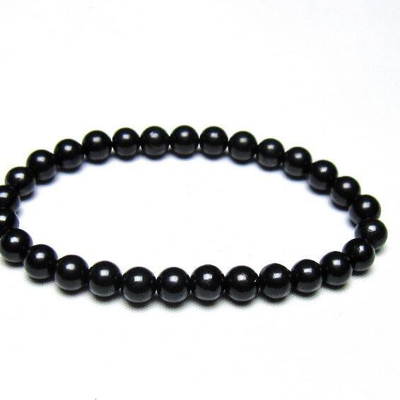 シュンガイト ブレスレット 6mm 一点物 メール便可 111-49638