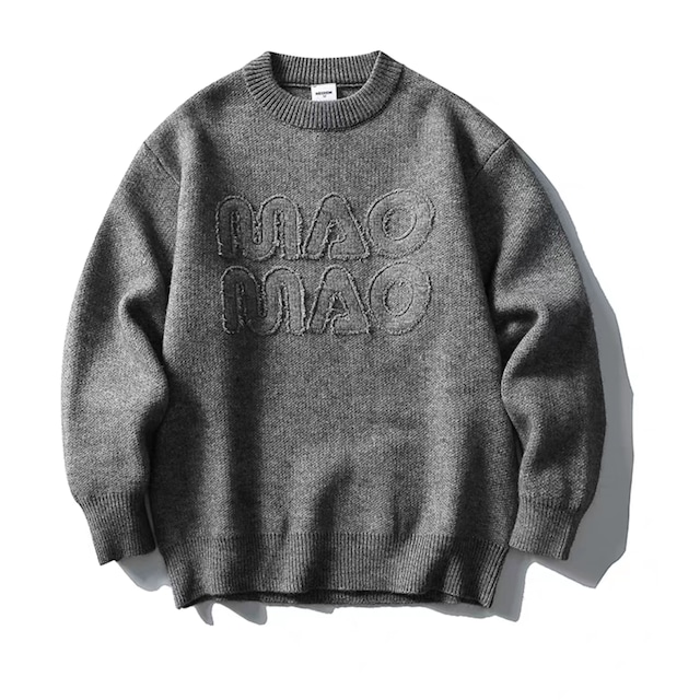 エンボスロゴ ニットプルオーバー