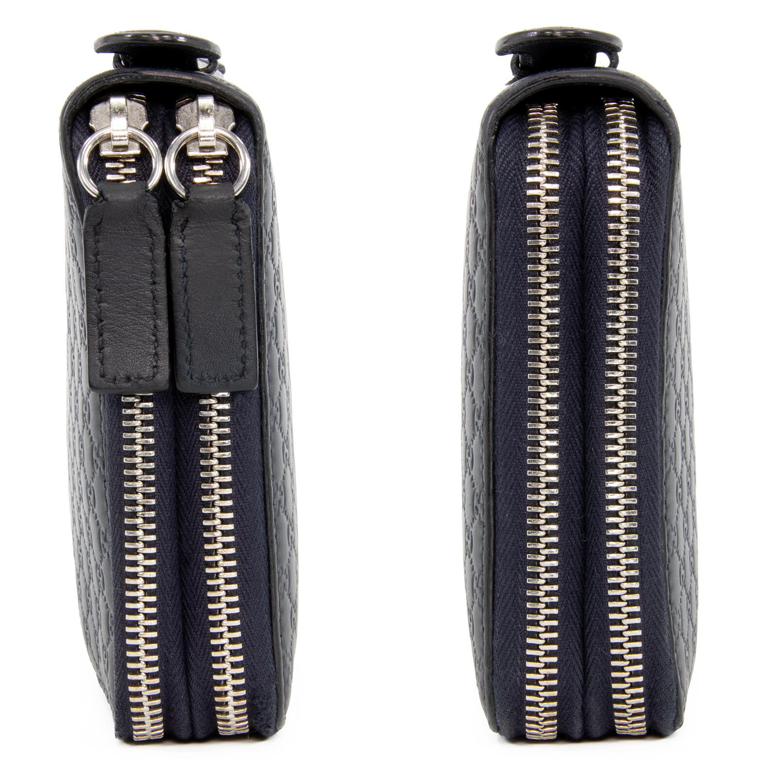 グッチ トラベルケース 長財布 ダブルファスナー マイクロシマ GG レザー 黒 本物 送料無料 グッチ 長財布 ダブルファスナー トラベルケース