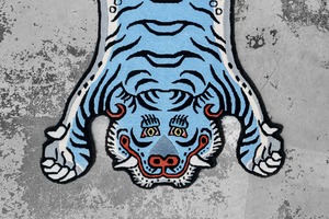 Tibetan Tiger Rug 《Sサイズ•ウール・オリジナル1•ブルー489》チベタンタイガーラグ