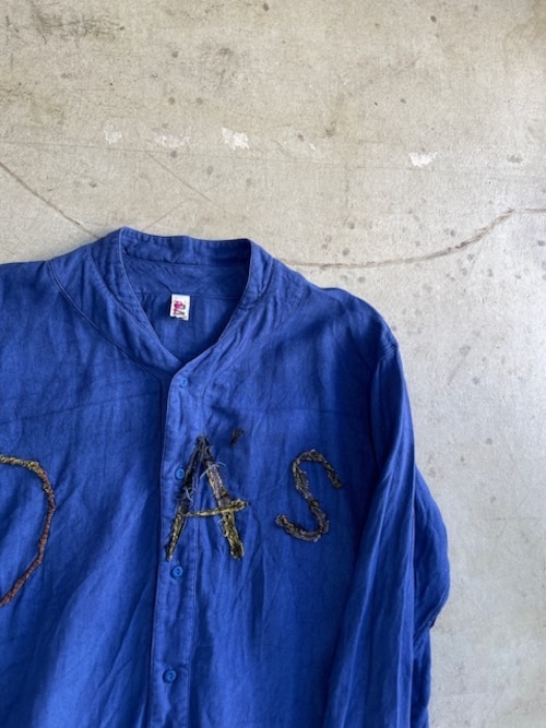 DA'S / New Baseball Shirt "with PATRINIA” / ink blue(ダズのロゴが入ったベースボールシャツ,インクブルー)