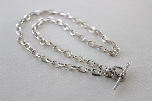 Knife Edge Oval Link Chain Necklace