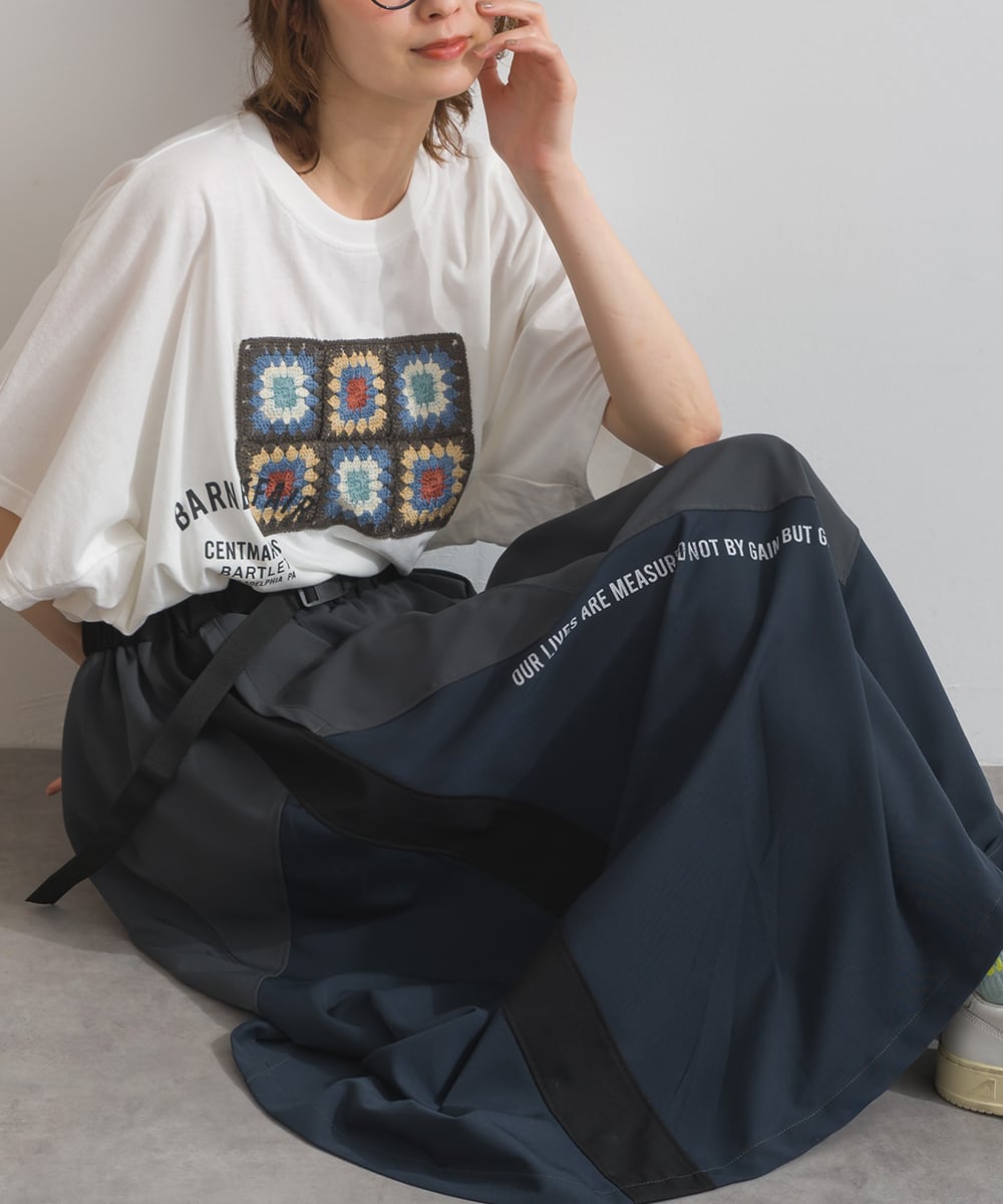 K262012 【接触冷感シリーズ】 アシメトリー切替スカート / Cool Touch