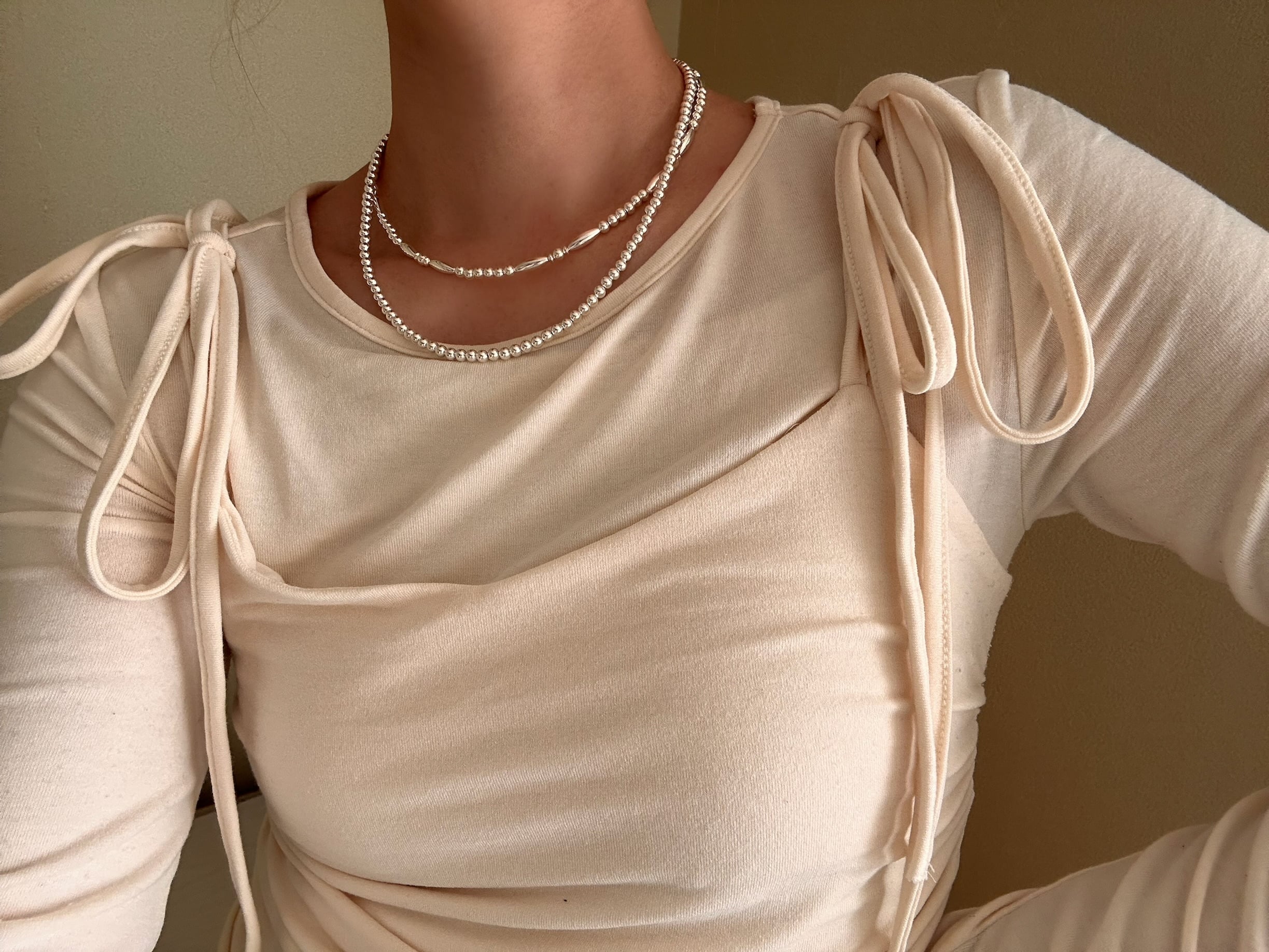 151 mulch beads necklace silver 925 | アオヌード
