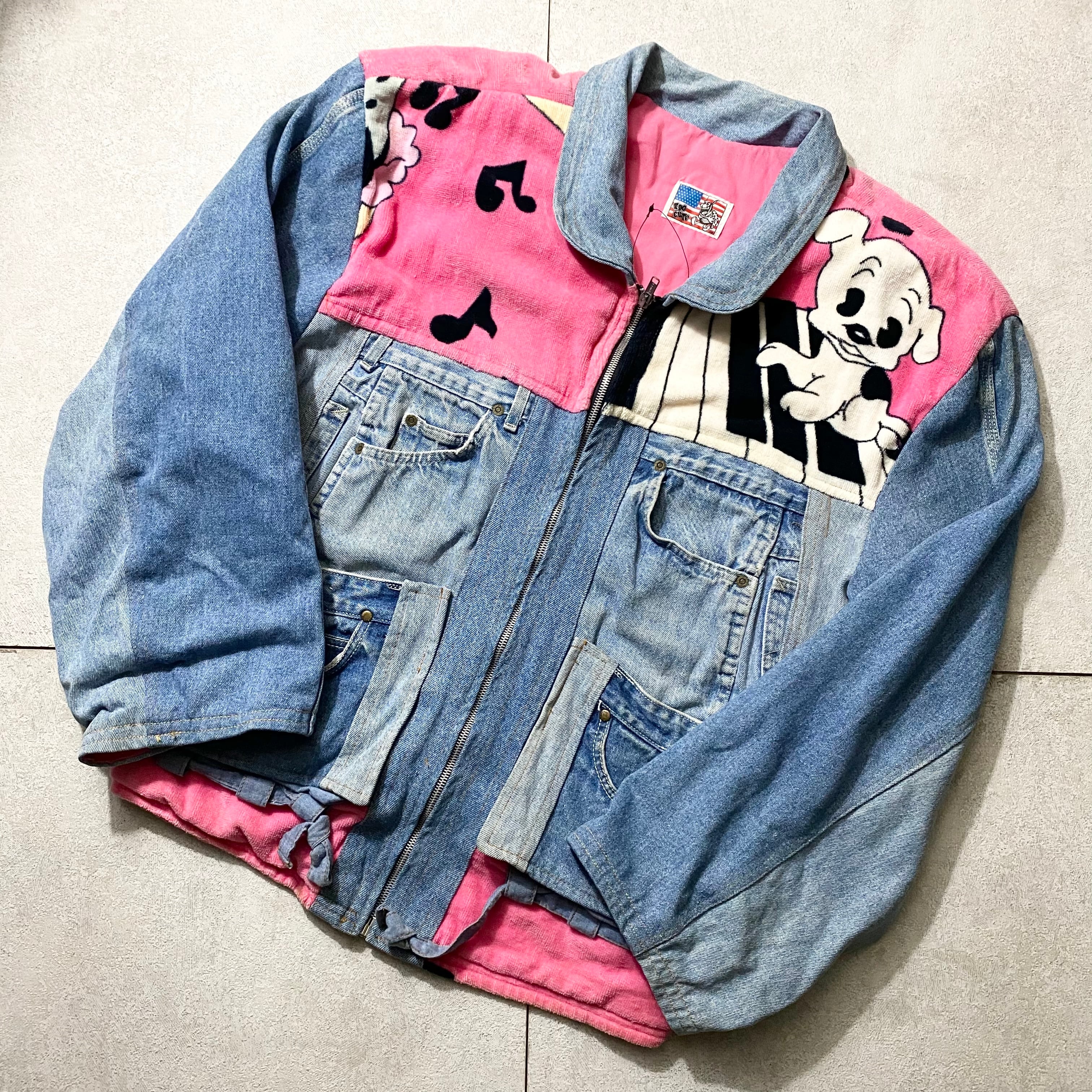 vintage 1990's TOO CUTE re-build denim jacket “betty boop” NOIR