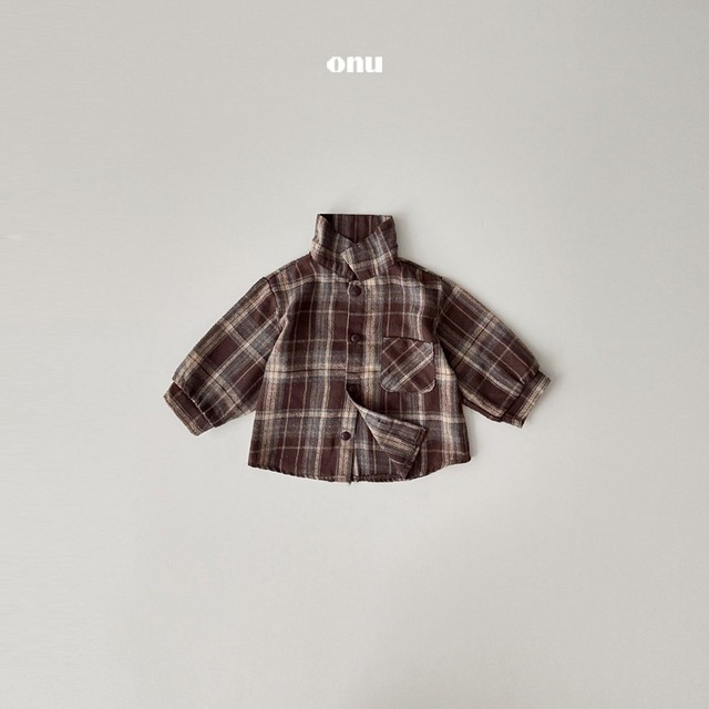 【即納/ brown M】autumn check shirts  / onu