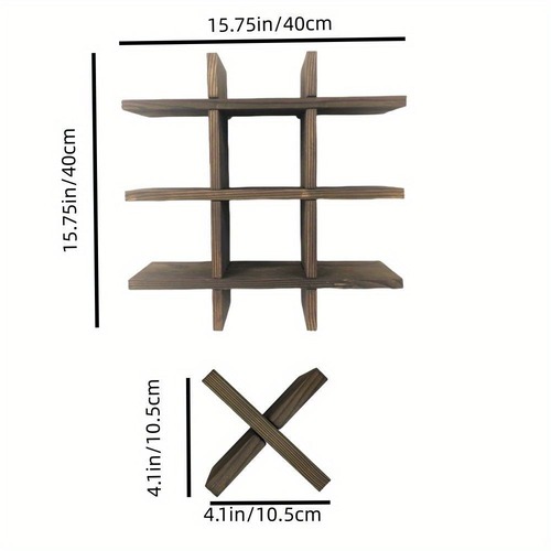 Tic Tac Toe トイレットペーパーホルダーラック シンプルな木製トイレットペーパー収納 バスルーム吊り下げ収納 壁取り付け棚 トイレットペーパーの装飾 ファームハウス用