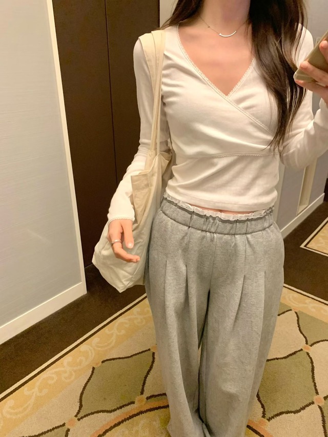 (即納) vegetable / Poen two tuck pants