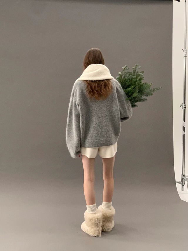 (OUNCE)  alpaca volume wholega cardigan / 2color