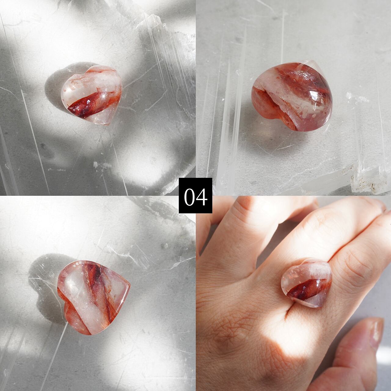 181】選べる リモナイトインクォーツ ハート ルース | koku.stone