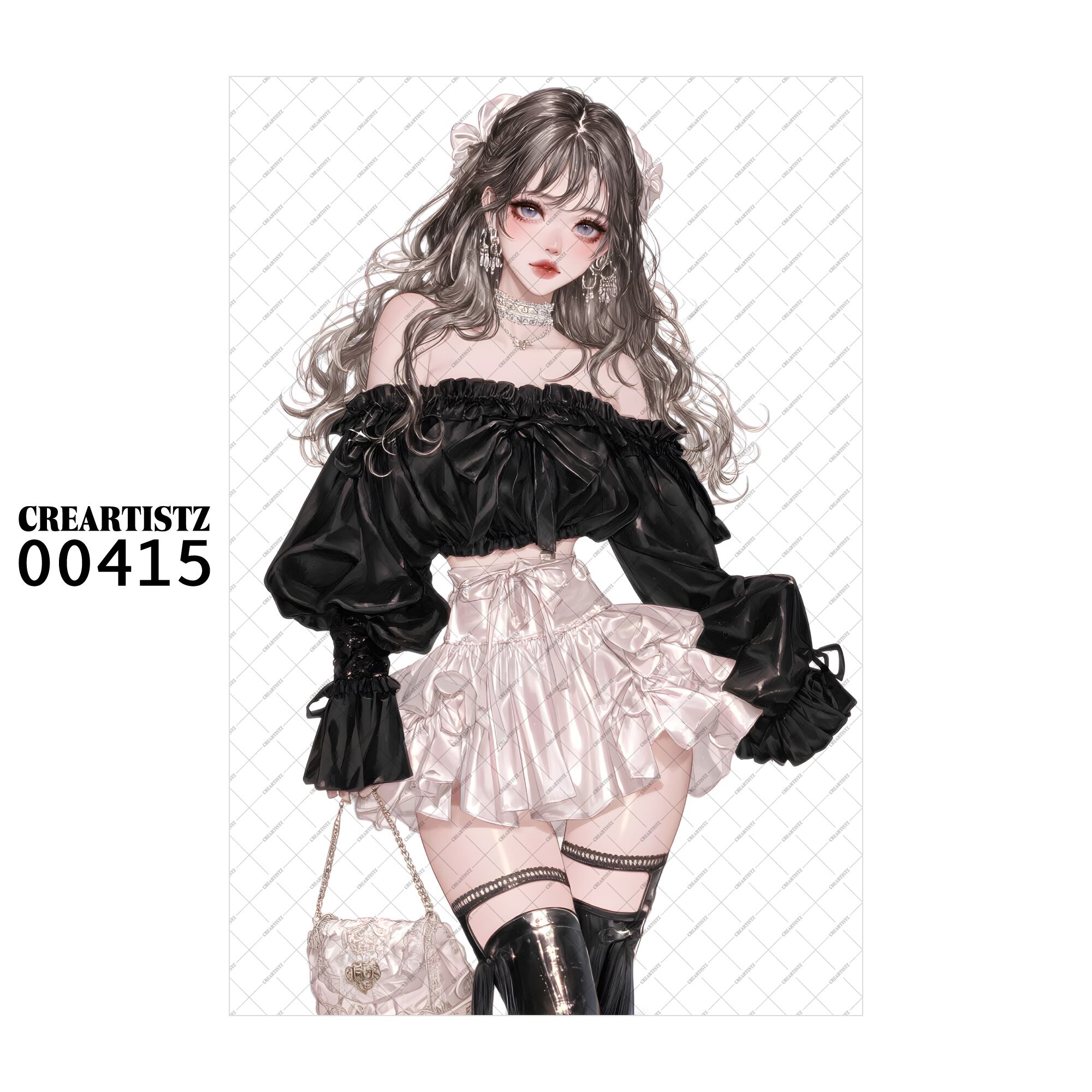 00415 ガール キュート オリジナル ペーパー/ステッカー 4枚セット CREARTISTZ