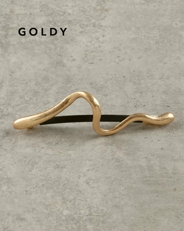 GOLDY/ゴールディ/ワイド ウェーブ メタル バレッタ/アクセサリー/6231002【追跡可能メール便180円】