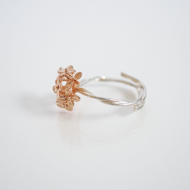 紫陽花のリング(silver×pink gold)