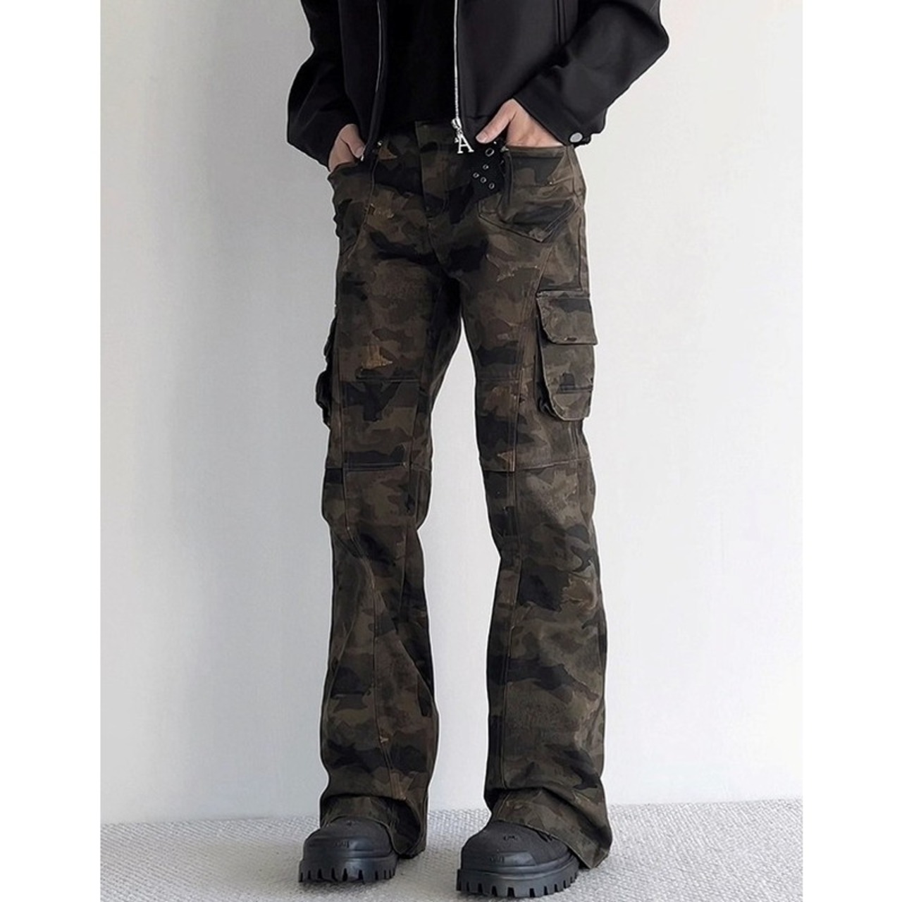 Camouflage Military Wide Cargo Pants ◇H0878
