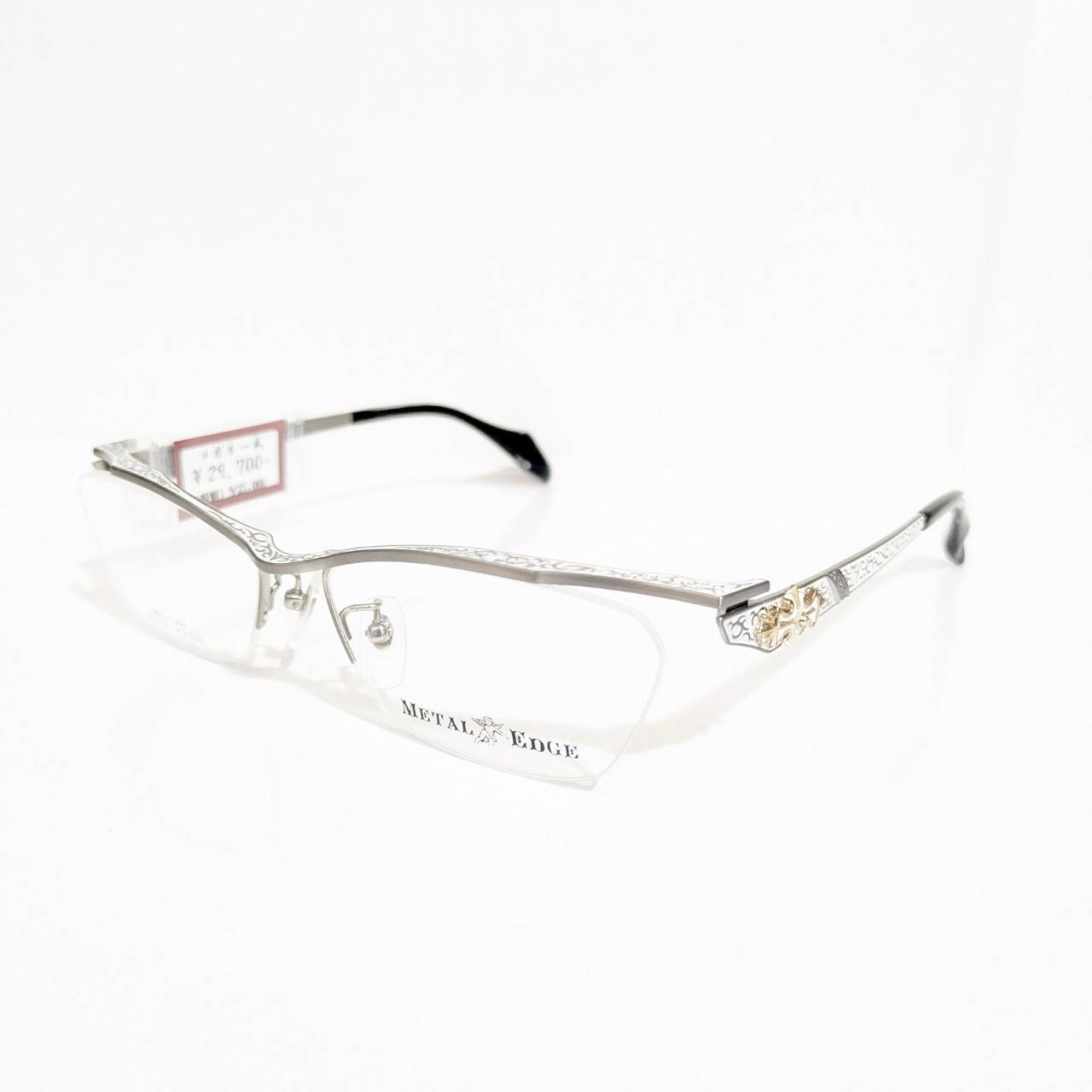 【METAL EDGE】スクエアナイロールフレーム シルバー
